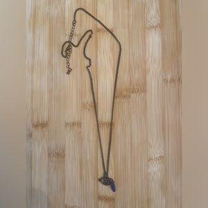 Bronze Necklace With Eye and Stone Pendant